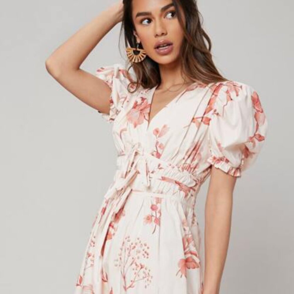 SHEIN Viscose Puff Sleeve Dress L